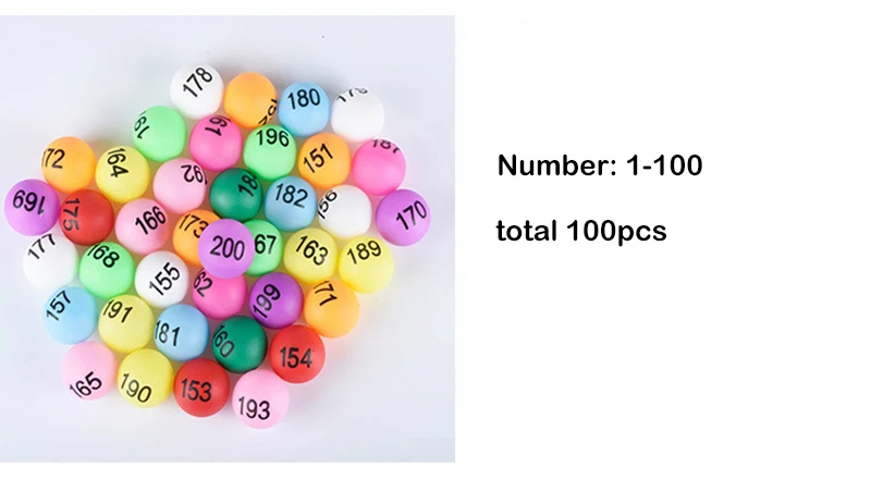 Одна упаковка цветных мячей для пинг-понга 40 мм, для настольного тенниса, развлекательная лотерея, смешанные цвета, для игры и рекламы активности - Цвет: Mix Color 1-100