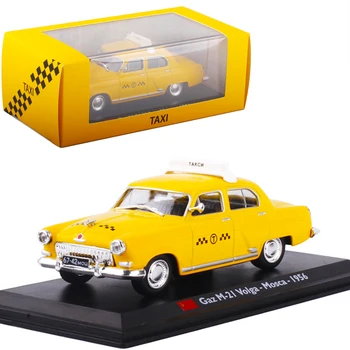 

1:43 Static 1956 Moscow Taxi Diecast Alloy Classic Car Model Simulation Vintage Gaz M-21 Volga Cab Alloy Matel Kids Toy Vehicle