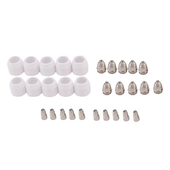 

30Pcs CUT80 LG80 80A Inverter Plasma Cutter P80 Cutting Machine Consumable or Accessories Shield Porcelain Cup Electrode Tip