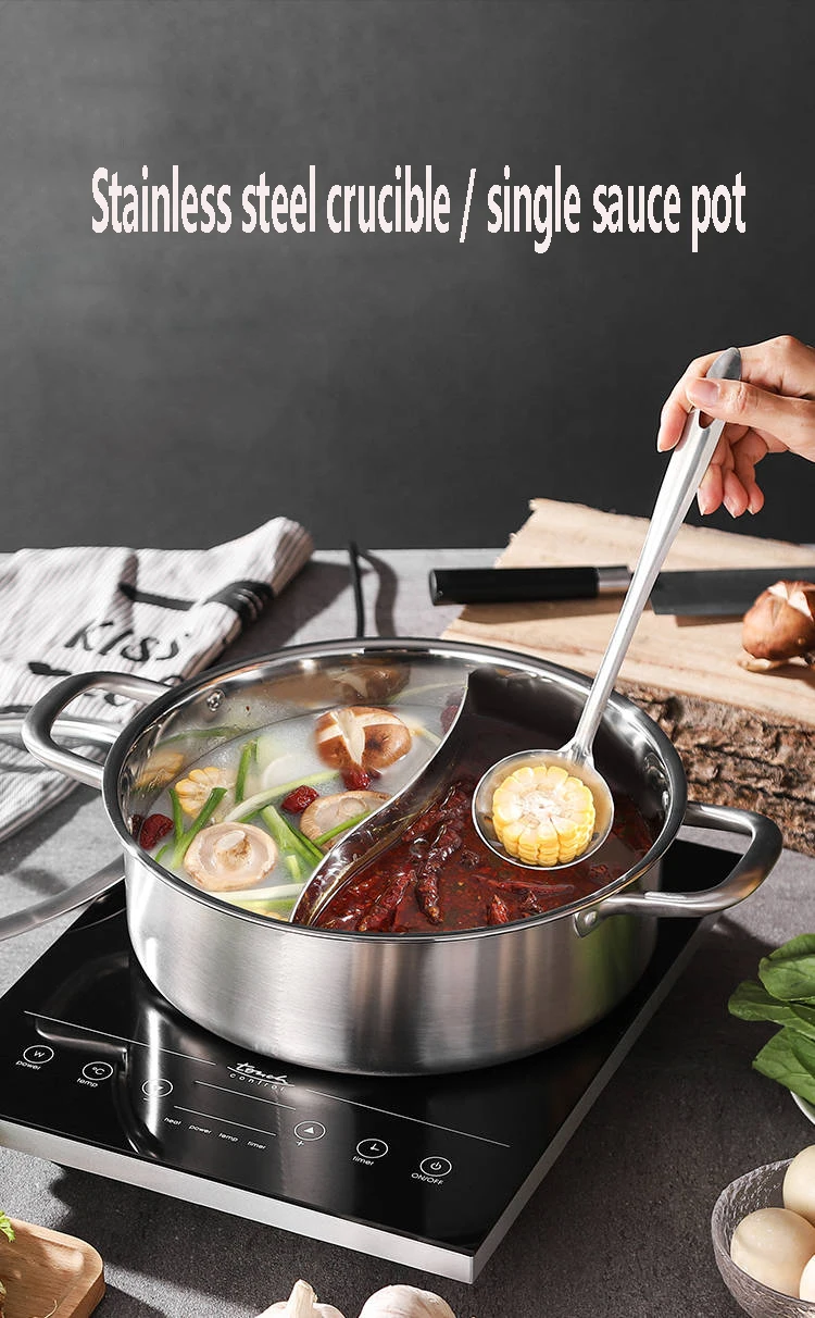 Нержавеющая сталь Shabu-shabu бытовой с крышкой горячий горшок суп горшок Газовая специальная кастрюля горячий горшок котелок, кухонная посуда горшок Ollas De