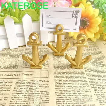 

12PCS Gold Nautical Anchor Place Card Holder Favors Golden Wedding Party Table Decoration Baby Shower Favors