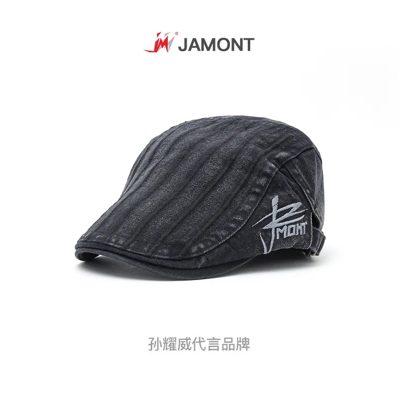 

Yang guan jamont Men's Women's Brim Hat Adult New Style Cotton Stripes Beret Sun-resistant Sun Hat Wholesale