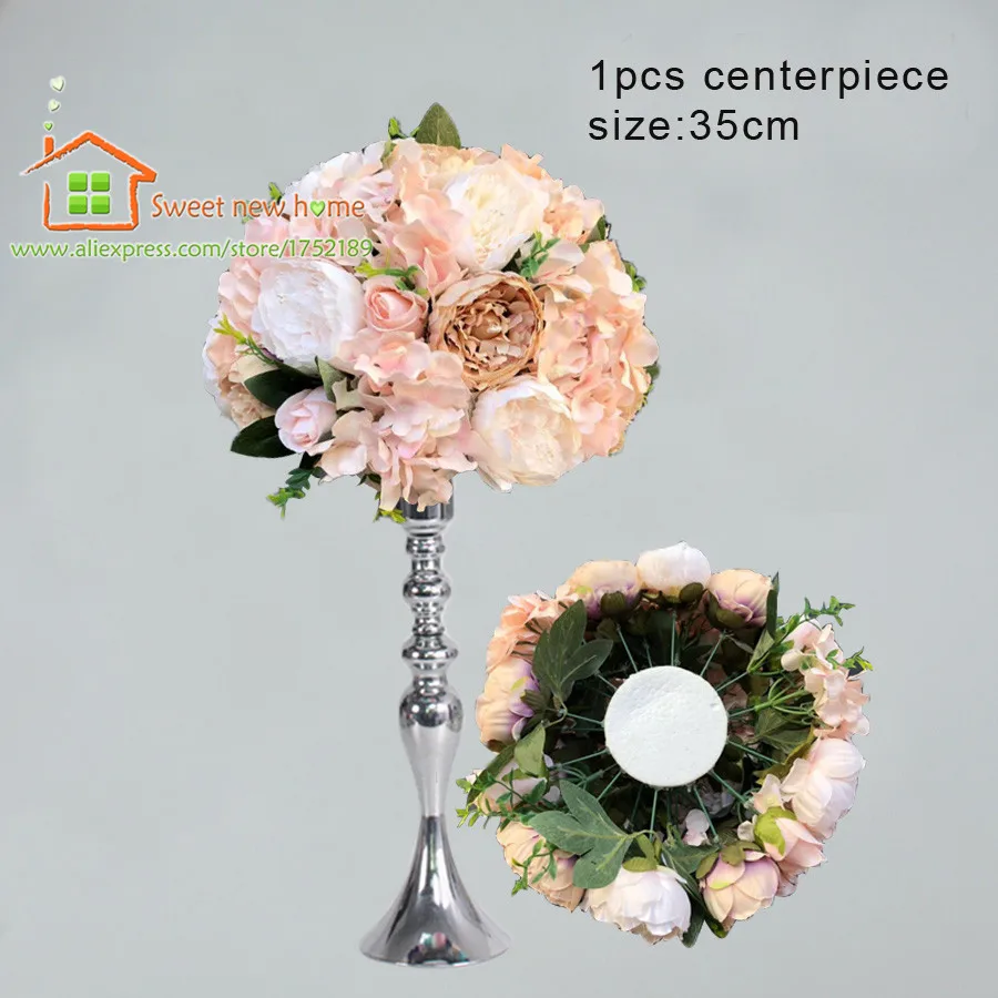 DIY для создания искусственных цветов для стола Свадебные дорога приведет Искусственные цветы кольцо Декоративные разноцветные
