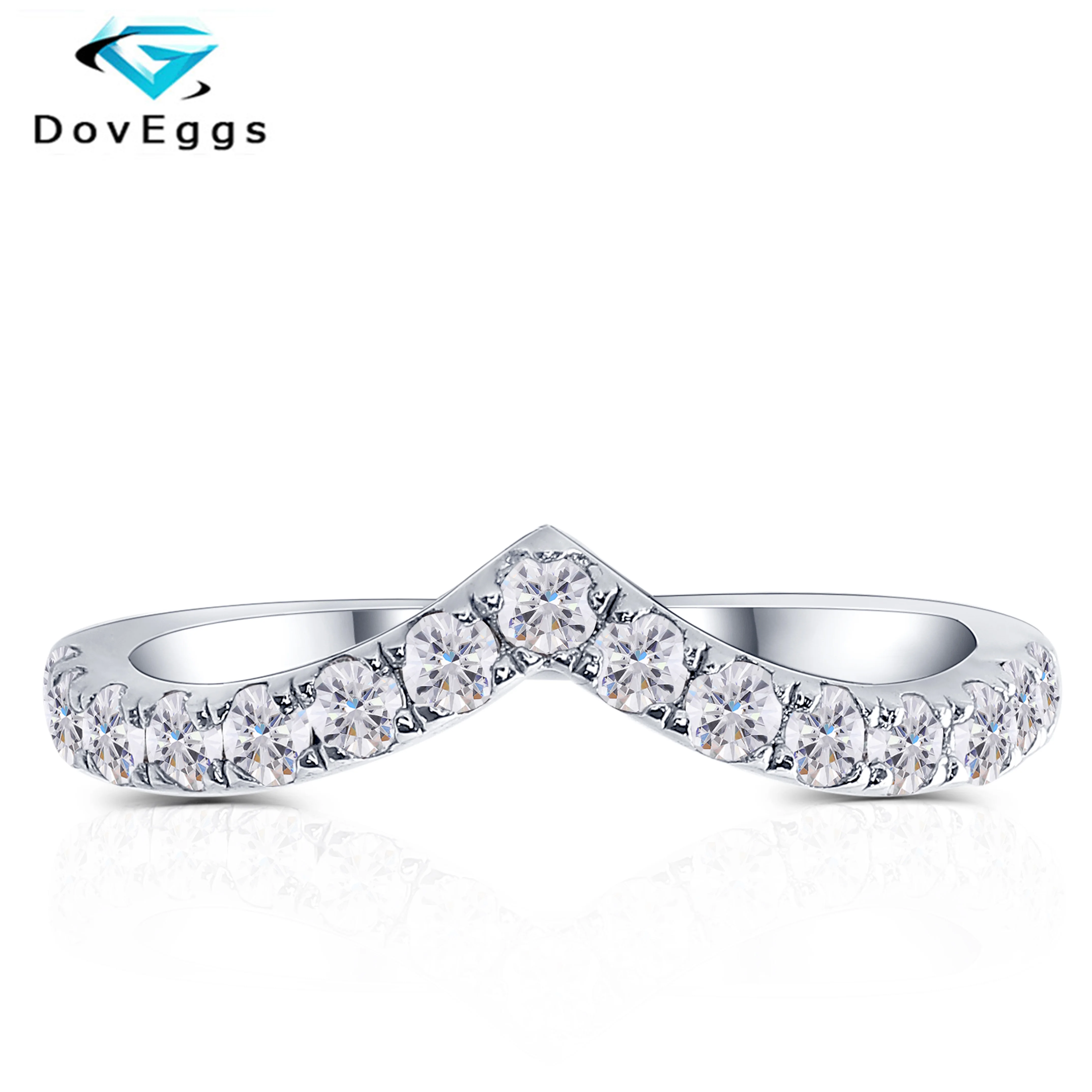 DovEggs Classic 0.53CTW ширина 2 мм Муассанит Половина Вечности годовщины свадьбы