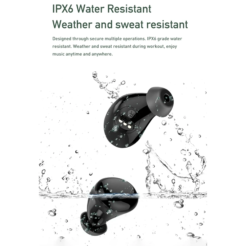 Bluetooth Headphones Contact Control with Wireless Charging Case IPX6 Waterproof TWS Stereo Earphones In Ear for Sport
