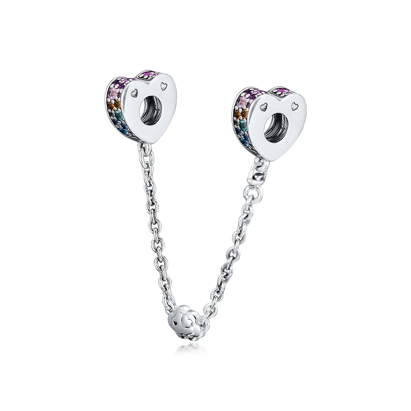 QANDOCCI DIY Подходит для Pandora шармы браслеты разноцветные дуги любви шарики на