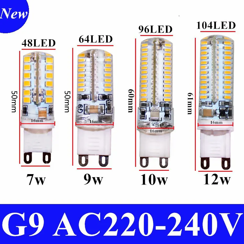 G9 LED Light Bulbs  AC 220V 110V 7W 9W 10W 12W SMD 3014 360 Degree Beam Angle Spotlight Chandelier Bulb Indoor Lighting For Home