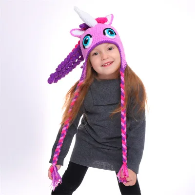 Милая вязаная теплая шапка с ушками лося, модная детская шаль с капюшоном для малышей, зимние аксессуары для малышей с перчатками - Цвет: F