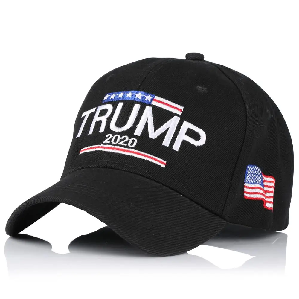 Мужская бейсболка с вышитыми буквами Trump, летняя бейсболка в стиле хип-хоп, бейсболка с козырьком, черная Повседневная хлопковая шляпа для дальнобойщиков с американским флагом - Цвет: Черный