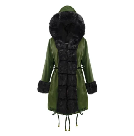 new fashion winter jacket women Imitation fur collar loose long parkas big fur outerwear - Цвет: Style 11