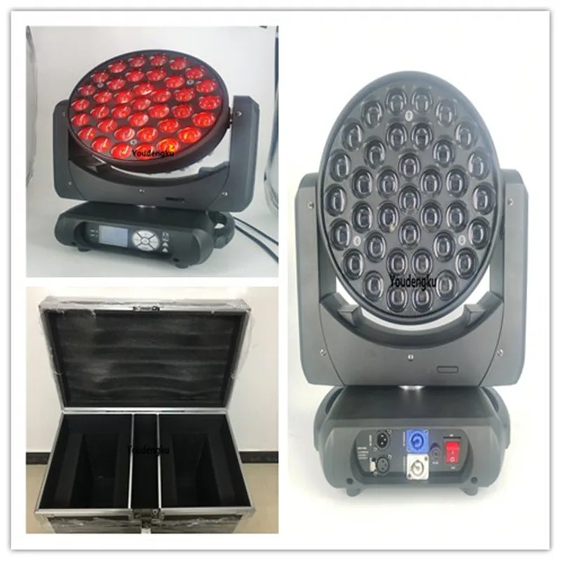 4pcs with fly case 37x15w led big bee eye 4 in 1 moving head beam wash zoom lights RGBW moving head led dj lighting