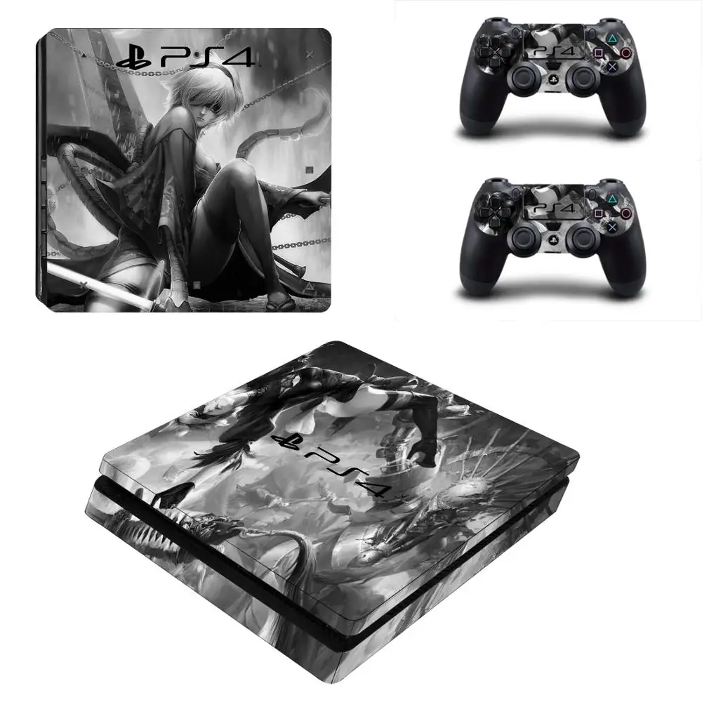 Виниловые наклейки для игровой приставки Sony Playstation 4 и 2 контроллера PS4 Slim