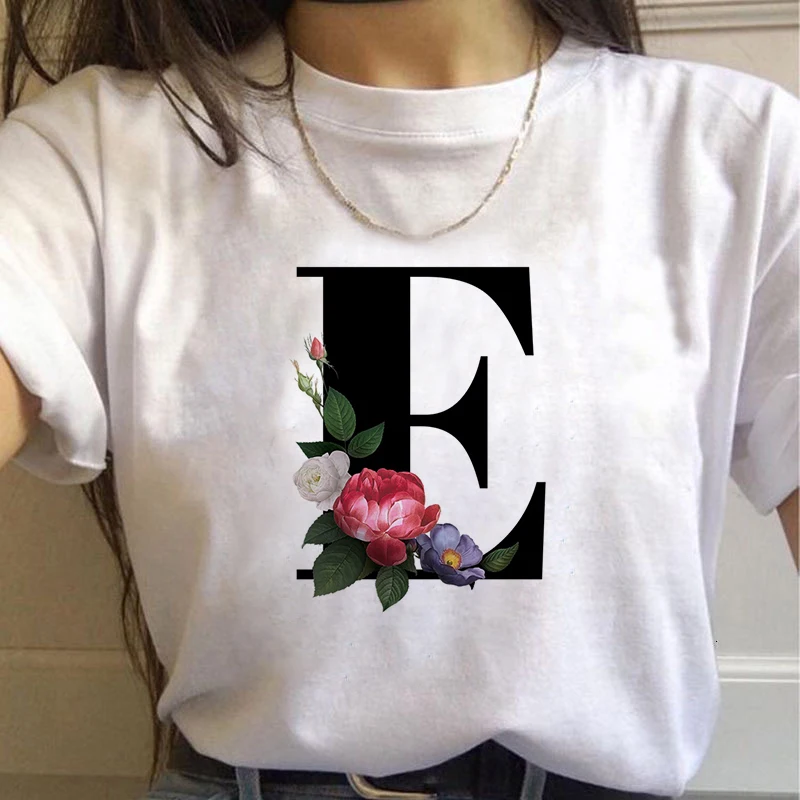 

Summer Letter Printed Women T-shirt Woman Harajuku Short-Sleeved O-Neck Tees Shirt Girl Summer Tee Top Femme Tshirt