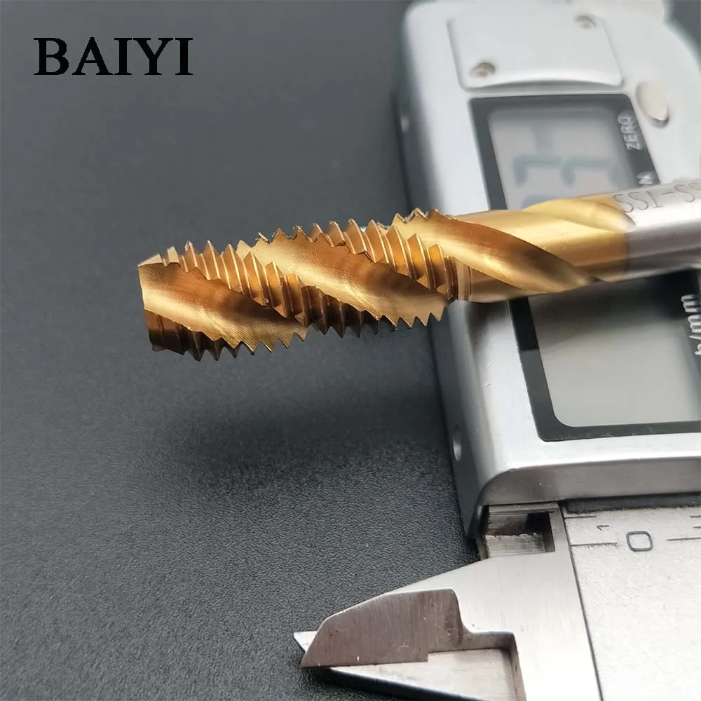 

1pcs thread taps M10 Spiral groove machine tap HSS 6542 made faucet for metric machine straight flute screw thread Press Bit