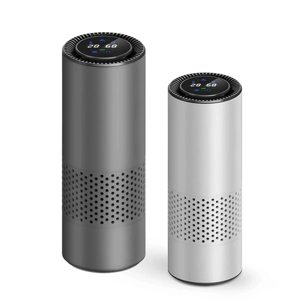 

Car Air Purifier Gray With Filter Fresh Air Anion Car Air Purifier Infrared Sensor Air Cleaner Best for Car interior Home Office