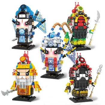 

Compatible with double spelling blocks DIY early education puzzle assembling small particles building blocks toys Peking Opera