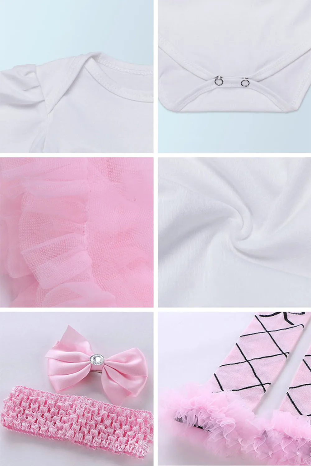 Tutu Year Birthday Dress Newborn Romper Kids Baby Girl 4Pcs Clothing sets baby clothes Roupas De Bebes未标题-3