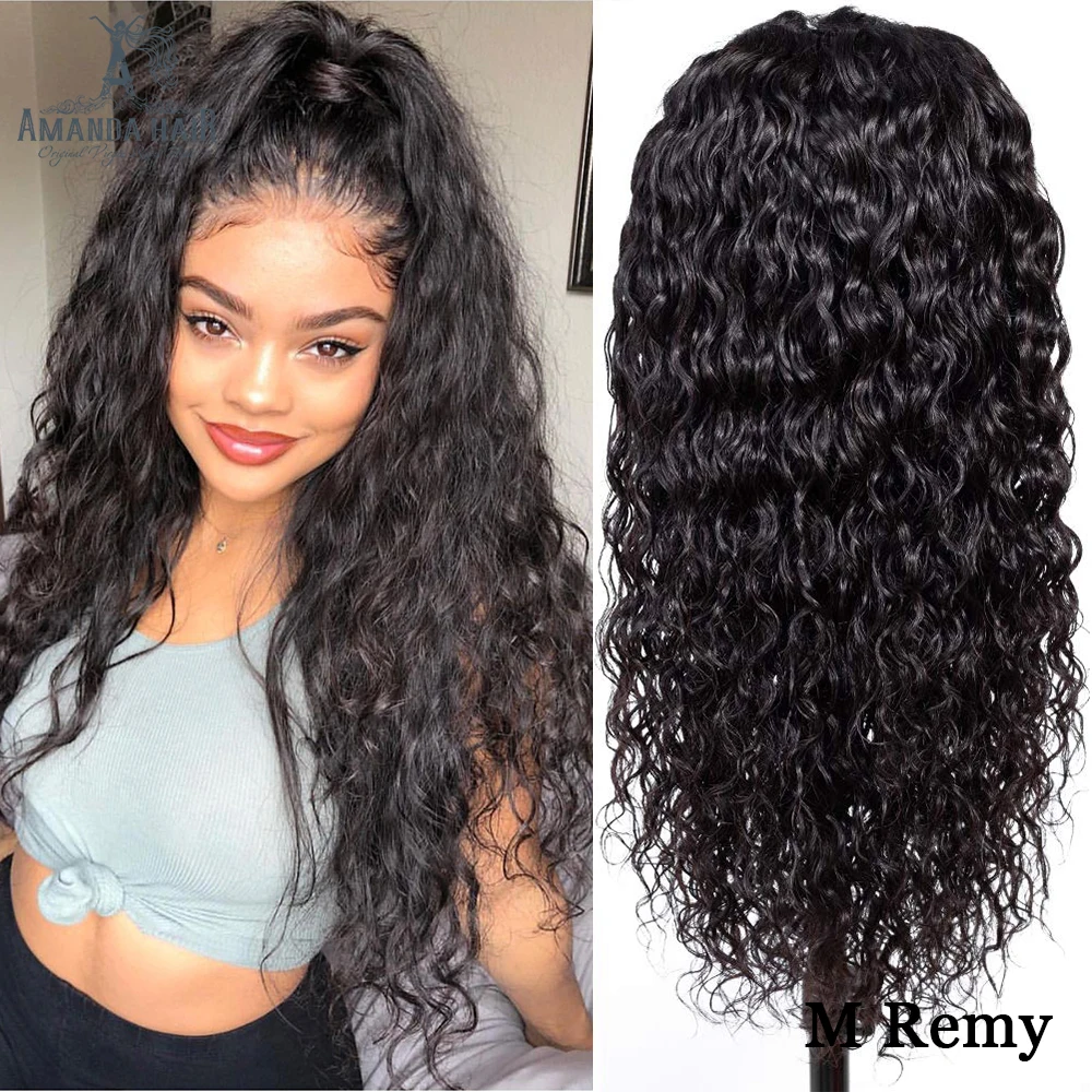 

Amanda Water Wave Lace Front Wigs Human Hair 150% Density 10"-26" Remy Brazilian Hair Wigs Human Hair for Black Women PrePlucked