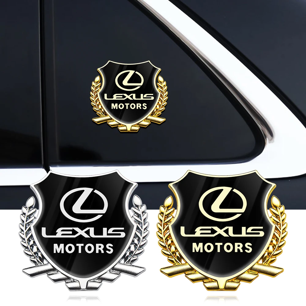 2 Pcs 3d Car Metal Door Side Stickers Auto Logo Emblem Chrome Decal Window Appliques For Lexus