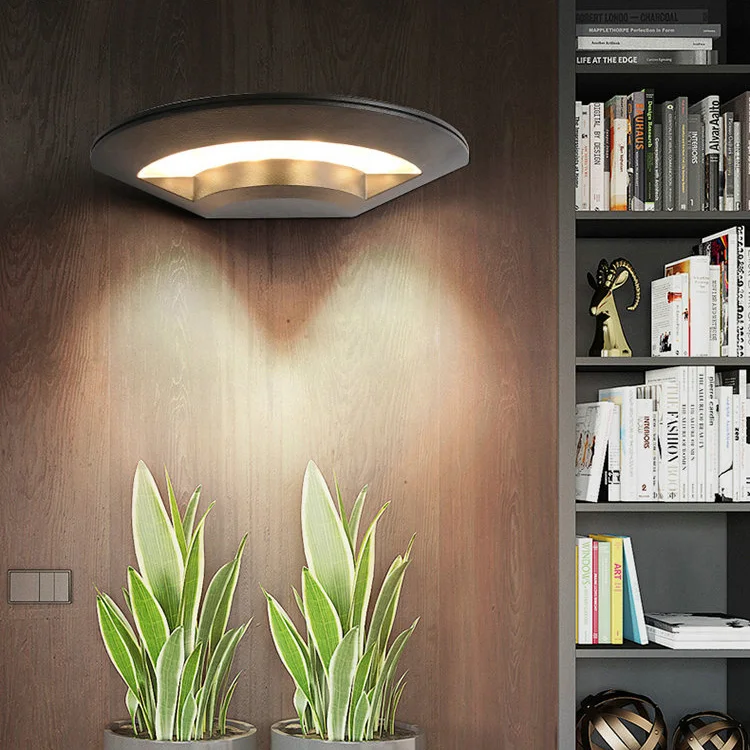 Conduziu a Lâmpada de Parede Exterior Interior Arandela Luminária Ufo Forma Casa Residência - 4w 3 Luminária de parede led ufo para áreas externas e internas de 4w