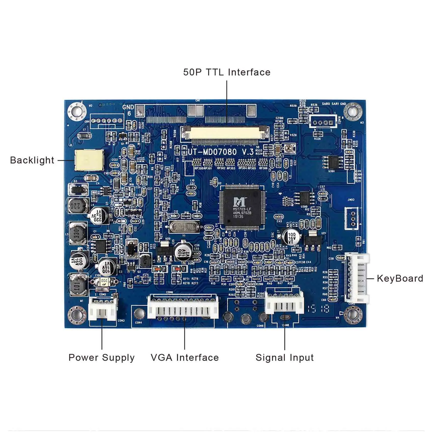 At070tn92 com Placa de Controlador Display av Osd 7 Tft Lcd Vga - Image 3