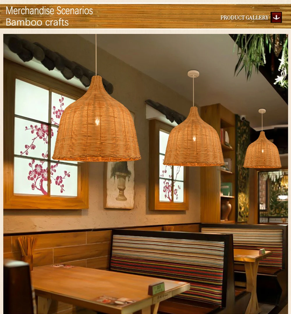 Ручной подвесной светильник из ротанга в японском стиле, подвесной светильник E27 для ресторана, спальни, деревенского искусства, промышленные лампы, Креативный светодиодный светильник