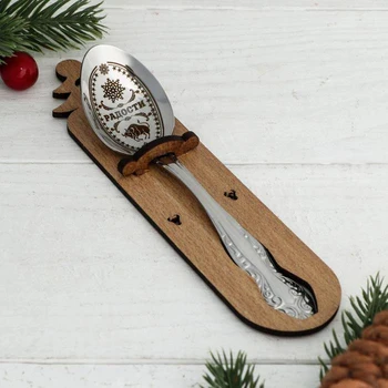

Tea spoon with engraving "Bull. Joy", h = 14 cm, steel 5157739