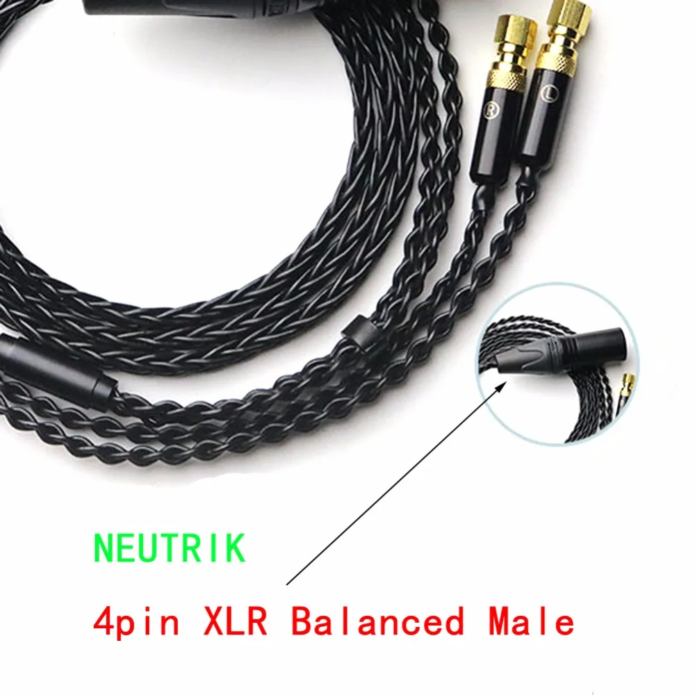Audiocrast Hi End 4 pin XLR Balanced Silver Plated Upgrade Cable for SUNDARA he400i he400s HE560 Headphones