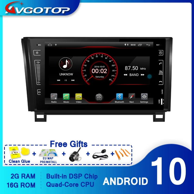 AVGOTOP Android 10 Bluetooth GPS автомобильное радио DVD-плеер для TOYOTA TUNDRA 2007-2013 | Автомобили и