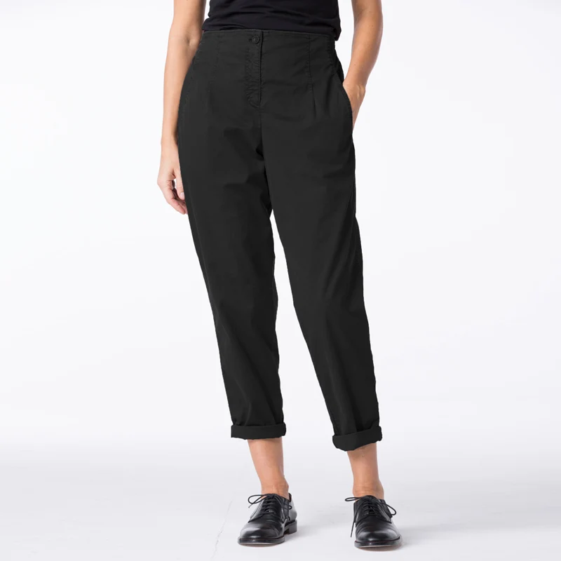 ZANZEA/ осенние женские однотонные женские повседневные брюки длинные брюки свободные карманы спереди на молнии сзади эластичные брюки свободные брюки - Цвет: Черный