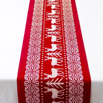 

1PC Christmas Table Cloth Dinner Party New Year Printed Rectangle Fabric Tablecloth Christmas Table Cover Decorations 270x28cm