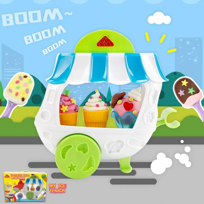 

6 Color Mud Ice Cream Main Theme Mold Set Safety Flour Mud Children's Home Wisdom Ice Cream Toys for Kids Toddler Toys Clay Mold