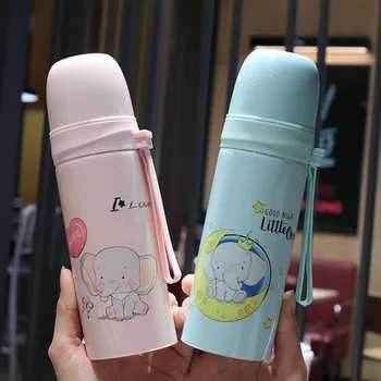 

Baby Elephant Bullet Stainless Steel Mug with Rope Handle Children Students Cup Spacious Glass