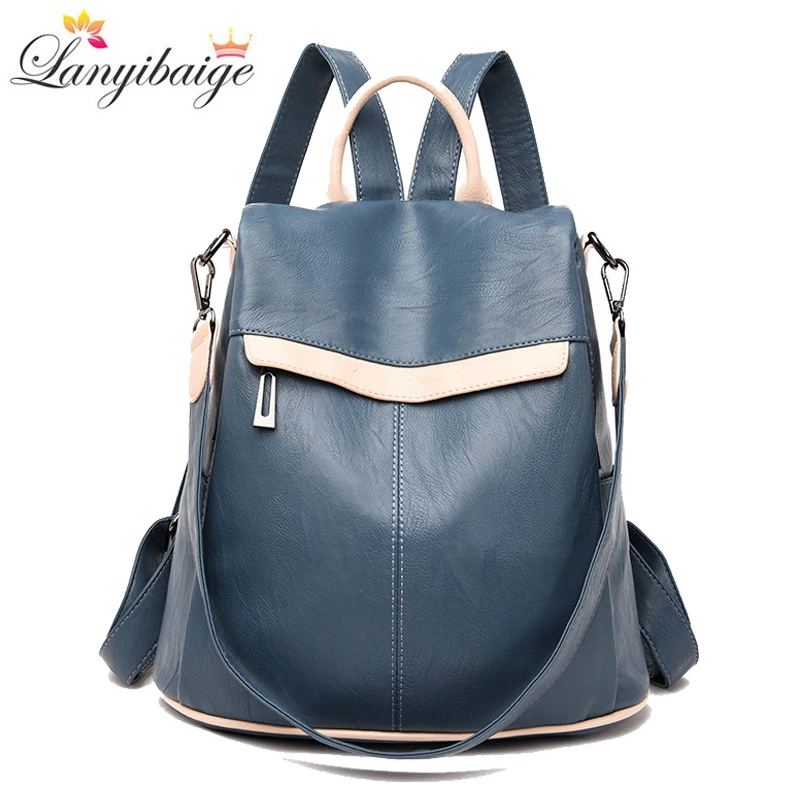 ladies large leather backpack