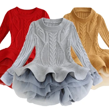 Children Dress 2021 Sweater Princess Dress Kids Dresses For Girls Costume Birthday Party Ball Gown Kids Clothes Girls Vestidos 1
