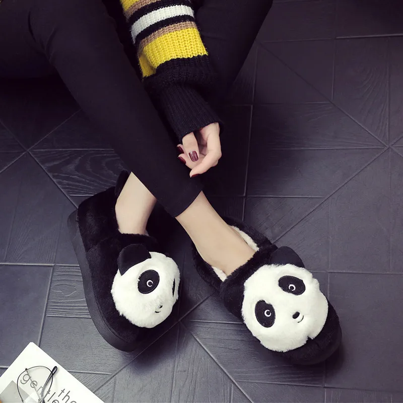 

Cheerful Mario 2019 Autumn & Winter New Style Cute Cartoon Panda Parent And Child-Cotton Slippers Warm Home Cotton-padded Shoes