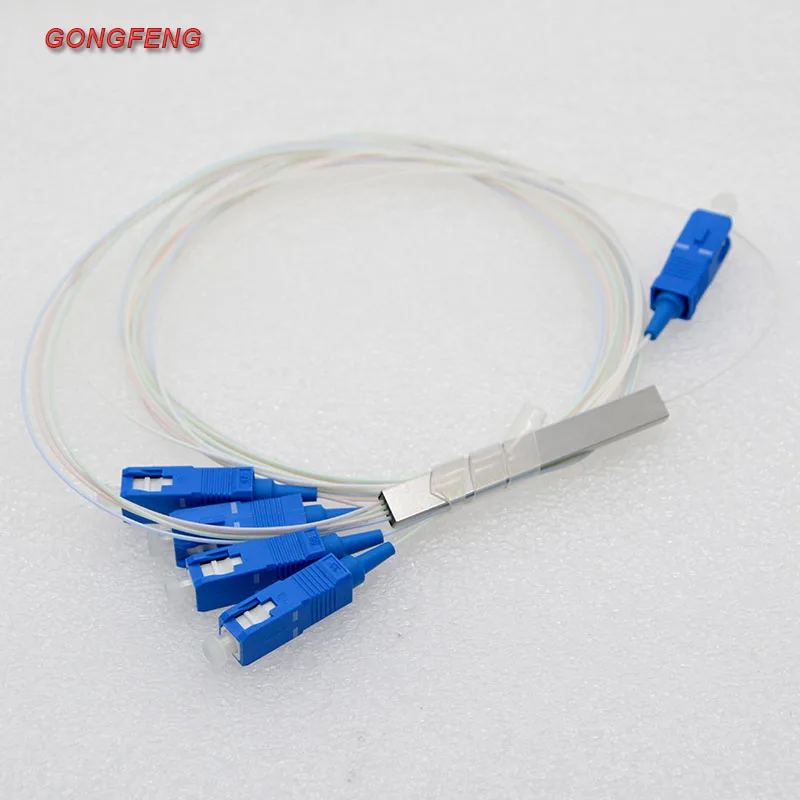 10pcs New Mini PLC Fiber Optical Splitter SC/UPC/APC1:4 Single Mode 1260~1650nm Optical Fiber Splitter Special Wholesale
