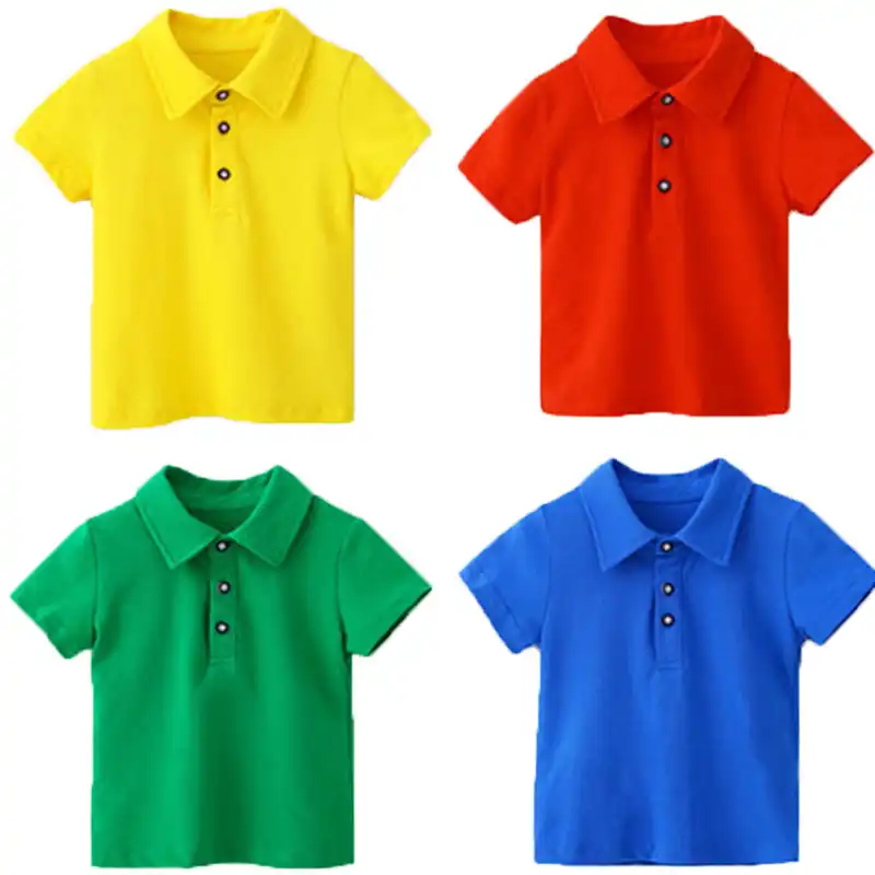 6 Color Children Kids Polo Shirts Short Sleeve Summer School Big Boys Girls  Cotton Lapel Button Tops Casual| | - AliExpress