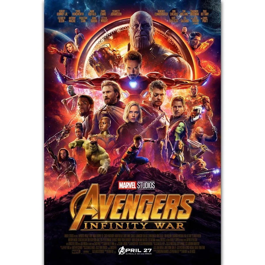 MQ3538 хит, Мстители, Бесконечная война, Мстители 3, фильм MARVEL, художественный плакат, Шелковый Холст, украшение для дома, Настенная картина, печать - Цвет: Avengers Infinity 01