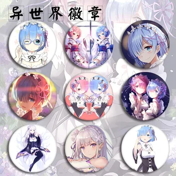 

Anime Re Zero Kara Hajimeru Isekai Seikatsu Badge Rem Ram Brooch Pins Emilia Collection Bags Badges For Backpacks Button Clothes