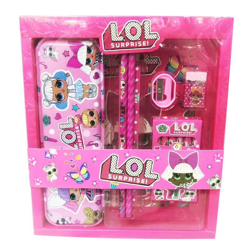 

LOL Surprise Dolls Children Cartoon Stationery Set 12 Pcs Pencil Box Pencil Crayon Student Christmas Birthday for Girl Gift 2S81