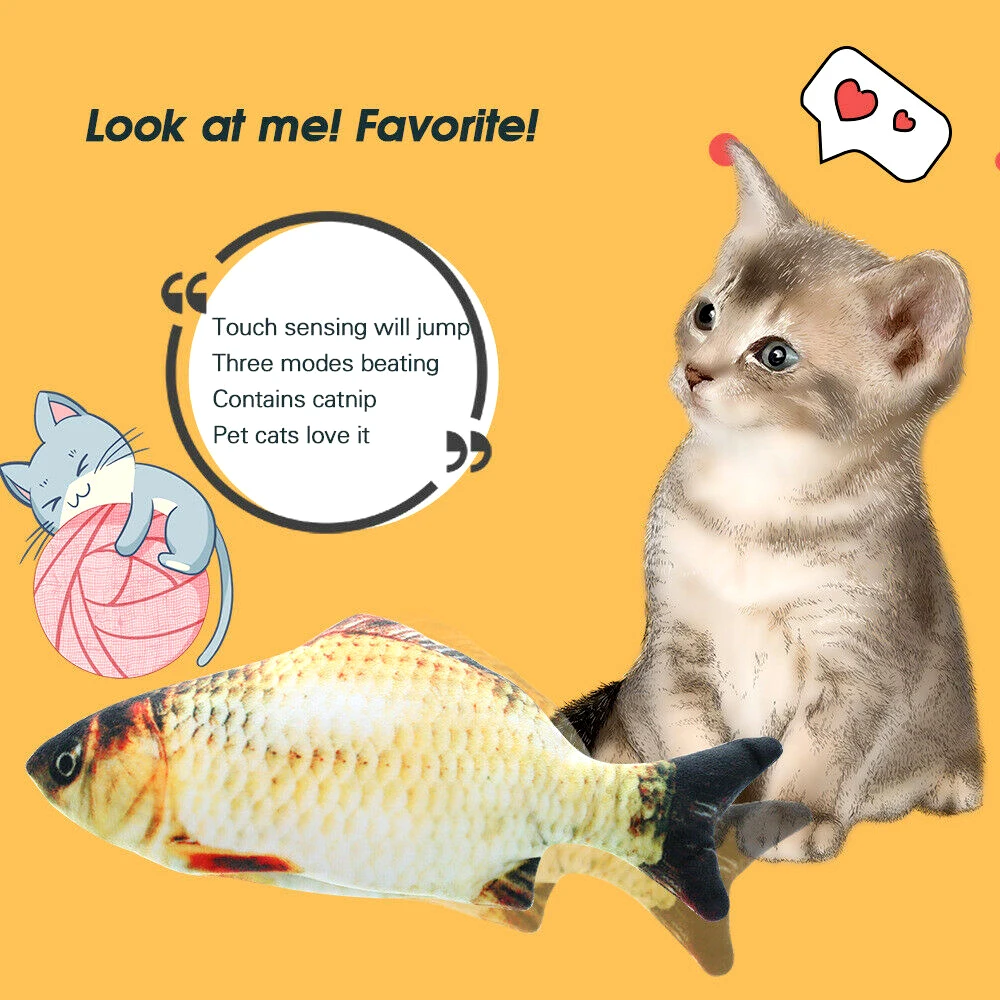Christmas Electronic Cat Toy 3D Fish Electric Simulation Fish for Cats Pet Playing Toy Cat supplies juguetes Para gatos Pet Toys 4