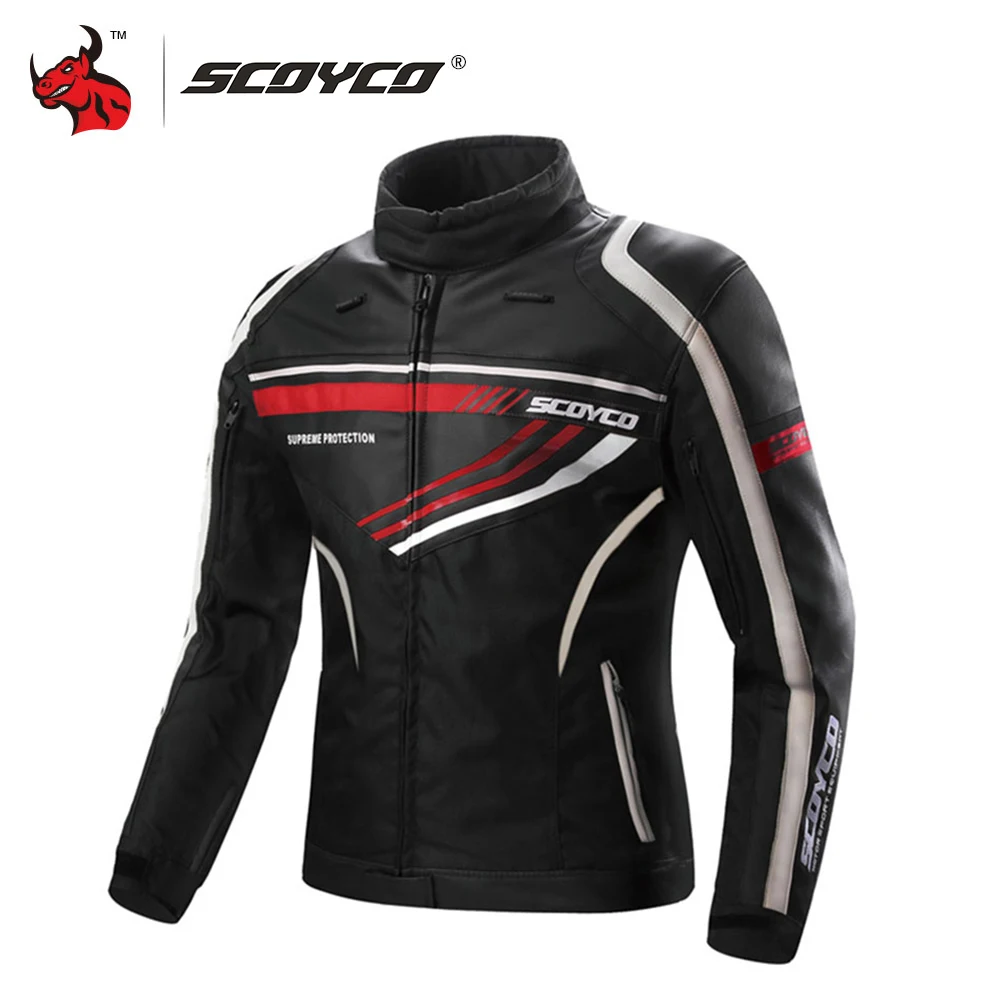 SCOYCO Motorcycle Jacket Men Leather Moto Jackets Waterproof Motocross Jacket Protective Gear Reflective Motorcycle Clothing ##