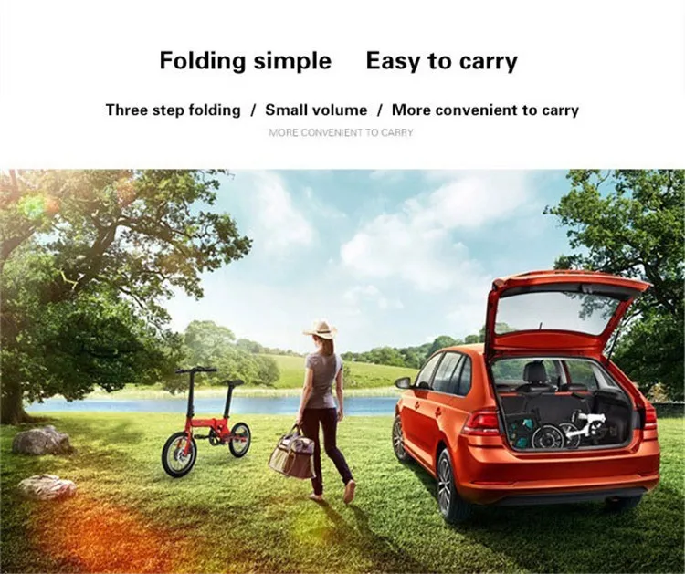 Mini Electric Bicycle 16 Inch 2 Wheels Electric Bicycle Brushelss Motor 350W 36V WhiteRedBlack Adult Electric Scooter          (7)