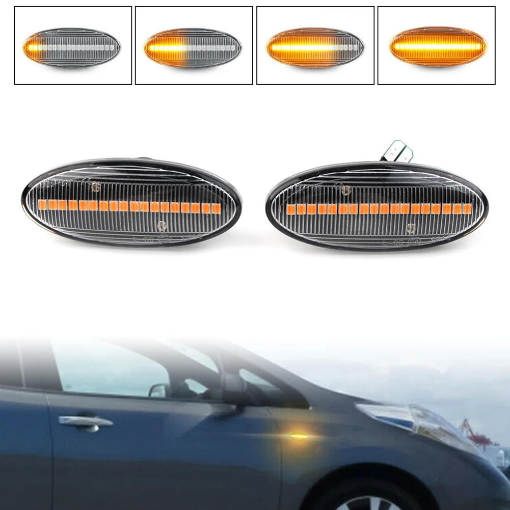 For Nissan Cube Juke Leaf Micra K13 Qashqai Dynamic LED Side Turn Signal Lights