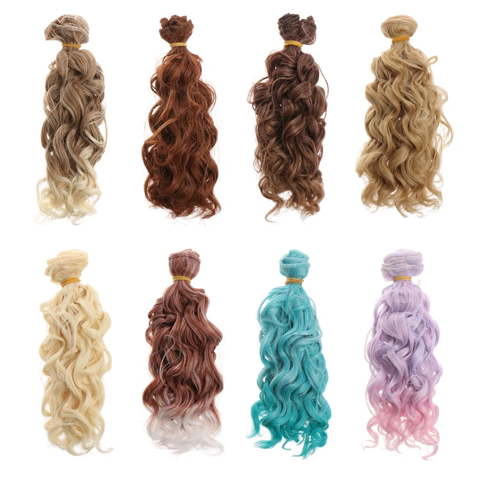 

15*100cm 1/6 1/4 1/3 Fashion Mini Tresses High-Temperature Screw Periwig Curly Wigs DIY Doll Hair Toy Toupee Kids Gifts