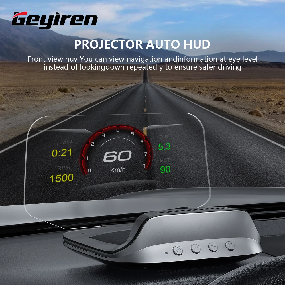 Дисплей на лобовое стекло GEYIREN C3 спидометр Obd2 EOBD GPS часы проектор электроника