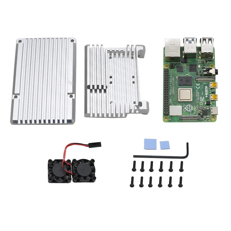 Для Raspberry Pi 4B 2G ram DIY Kit Поддержка 2,4/5,0 ГГц wifi Bluetooth 5,0 с защитным корпусом охлаждающий вентилятор
