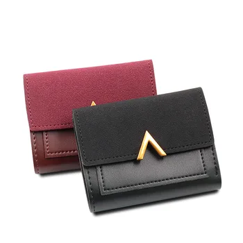 

Fashion Retro Women Wallet Short Wallet 2020 New Good Quality Patchwork Billfold Popular Frosted Flap Women Purse DDYZ-179