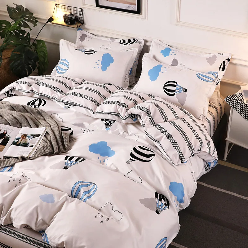 

2019 Aloe Cotton Bedding Set 4pcs Free Shipping Imitate Cotton Sanding Duvet Cover Cartoon Bedding Article Men Couple Style King